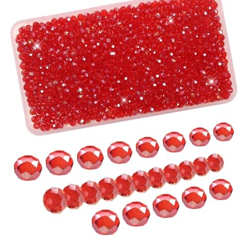 TOAOB 1000 Stück Perlen für Armbänder Facettenperlen Rot Farbe 4 mm Rund Glaskristall Perlen Facettierte Glasperlen Halskette Ohrringe Schmuckherstellung TOAOB 1000 Stück Perlen für Armbänder Facettenperlen Rot Farbe 4 mm Rund Glaskristall Perlen Facettierte Glasperlen Halskette Ohrringe Schmuckherstellung von TOAOB THE ONE AND ONLY BABY