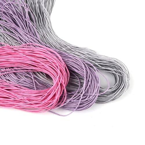TOAOB 105 Meters Gewachste Baumwollschnur Rosa Hellviolett Silbergrau Wachsband Baumwollkordel Durchmesser 1mm für Schmuckherstellung DIY Handwerk Machen TOAOB 105 Meters Gewachste Baumwollschnur Rosa Hellviolett Silbergrau Wachsband Baumwollkordel Durchmesser 1mm für Schmuckherstellung DIY Handwerk Machen von TOAOB THE ONE AND ONLY BABY