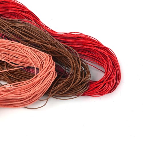 TOAOB 105 Meters Gewachste Baumwollschnur Rot Orangepink Gelbekaffeefarbe Wachsband Baumwollkordel Durchmesser 1mm für Schmuckherstellung DIY Handwerk Machen von TOAOB THE ONE AND ONLY BABY
