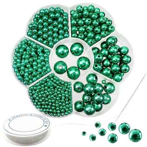 TOAOB 1160 Stück Kunstperle mit Loch Runde Perlen set zum Auffädeln Schmuck Perlen Grün 3mm 4mm 5mm 6mm 8mm 10mm 12mm für Dekorieren Kleidung Halsketten Armbänder TOAOB 1160 Stück Kunstperle mit Loch Runde Perlen set zum Auffädeln Schmuck Perlen Grün 3mm 4mm 5mm 6mm 8mm 10mm 12mm für Dekorieren Kleidung Halsketten Armbänder von TOAOB THE ONE AND ONLY BABY