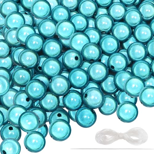 TOAOB 12 mm Acryl Reflektierende Perlen Blau 120 Stück Wunderperlen Lllusionsperle für Armbänder Halsketten Schmuckherstellung Hübsch Unter Licht von TOAOB THE ONE AND ONLY BABY