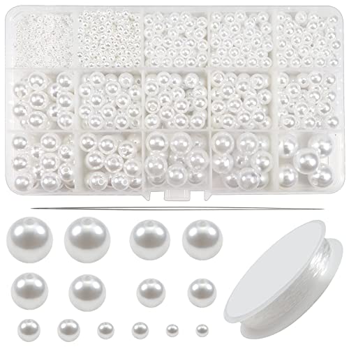 TOAOB 1400 Stück Kunstperle mit Loch Runde Perlen set zum Auffädeln Schmuck Perlen Weiß Pearls for Jewelry Making 3mm 4mm 6mm 8mm 10mm 12mm 14mm für Dekorieren Kleidung Halsketten Armbänder TOAOB 1400 Stück Kunstperle mit Loch Runde Perlen set zum Auffädeln Schmuck Perlen Weiß Pearls for Jewelry Making 3mm 4mm 6mm 8mm 10mm 12mm 14mm für Dekorieren Kleidung Halsketten Armbänder von TOAOB THE ONE AND ONLY BABY