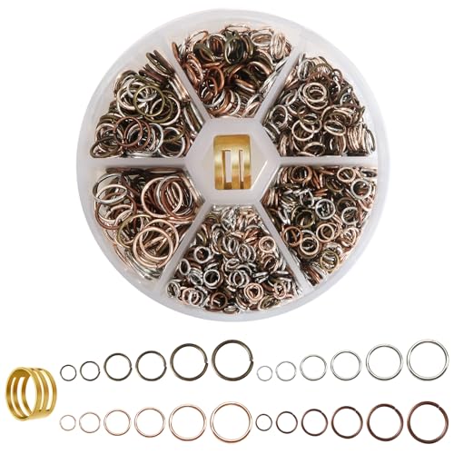 TOAOB 1410 Stück Biegeringe für Schmuckherstellung 4mm bis 10mm Bunte Jump Ringe Spaltringe Metall Kettenringe Biegeringe mit Ringe Öffner für Halsketten Armband DIY Schmuckherstellung TOAOB 1410 Stück Biegeringe für Schmuckherstellung 4mm bis 10mm Bunte Jump Ringe Spaltringe Metall Kettenringe Biegeringe mit Ringe Öffner für Halsketten Armband DIY Schmuckherstellung von TOAOB THE ONE AND ONLY BABY