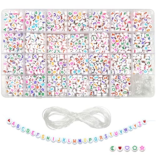 TOAOB 1440 Stück Buchstabenperlen zum Armbänder 4x7mm Bunte A-Z Buchstaben Perlen Set Rund Buchstabenperlen für Auffädeln Alphabet Perlen für Schmuckherstellung DIY Armbänder Halsketten Handwerk TOAOB 1440 Stück Buchstabenperlen zum Armbänder 4x7mm Bunte A-Z Buchstaben Perlen Set Rund Buchstabenperlen für Auffädeln Alphabet Perlen für Schmuckherstellung DIY Armbänder Halsketten Handwerk von TOAOB THE ONE AND ONLY BABY
