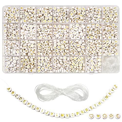 TOAOB 1440 Stück Buchstabenperlen zum Armbänder 4x7mm Gold A-Z Buchstaben Perlen Set Rund Buchstabenperlen für Auffädeln Alphabet Perlen für Schmuckherstellung DIY Armbänder Halsketten Handwerk TOAOB 1440 Stück Buchstabenperlen zum Armbänder 4x7mm Gold A-Z Buchstaben Perlen Set Rund Buchstabenperlen für Auffädeln Alphabet Perlen für Schmuckherstellung DIY Armbänder Halsketten Handwerk von TOAOB THE ONE AND ONLY BABY