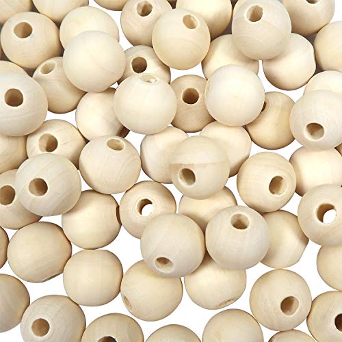 TOAOB 14mm 100 Stück Holzperlen Runde Natürliche Lose Spacer Perlen für DIY Schmuck Herstellung von TOAOB THE ONE AND ONLY BABY