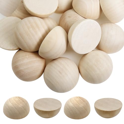 TOAOB 15 Stück 40mm Halbrunde Holzperlen Halbkugelförmig Natürliche Lose Perlen Cabochon für Gemälde DIY Schmuck Herstellung von TOAOB THE ONE AND ONLY BABY