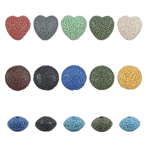 TOAOB 15 Stück Lava Perlen 3 Stile Natürlich Bunt 13mm 20mm Lose Perlen Energy Stone für Schmuckherstellung TOAOB 15 Stück Lava Perlen 3 Stile Natürlich Bunt 13mm 20mm Lose Perlen Energy Stone für Schmuckherstellung von TOAOB THE ONE AND ONLY BABY