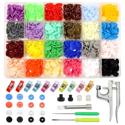 TOAOB 150 Set farbige Druckknöpfe aus Kunststoff T5 12 mm Kantenclips und Schnappzange Set Abdeckfolien T3 T5 T8 für kreatives Nähen DIY Scrapbooking TOAOB 150 Set farbige Druckknöpfe aus Kunststoff T5 12 mm Kantenclips und Schnappzange Set Abdeckfolien T3 T5 T8 für kreatives Nähen DIY Scrapbooking von TOAOB THE ONE AND ONLY BABY