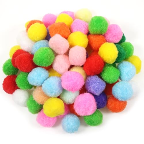 TOAOB 150 Stück Pompons 3 cm Bunte Pompom Flauschigen Plüsch set Bälle Kunst Bommel für Lustige DIY Kreative Handwerk von TOAOB THE ONE AND ONLY BABY
