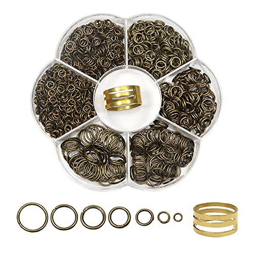 TOAOB 2300 Stück 3mm bis 10mm Metall Kettenringe Biegeringe Alte Bronze Jump Ringe Spaltringe mit Öffner für Halsketten Armband DIY Schmuckherstellung von TOAOB THE ONE AND ONLY BABY