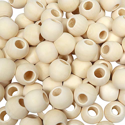 TOAOB 15mm 100 Stück Holzperlen Großes Loch Runde Natürliche Lose Spacer Perlen für DIY Schmuck Herstellung von TOAOB THE ONE AND ONLY BABY