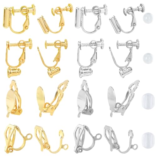 TOAOB 16 Stück Ohrring Konverter Clip-On 4 Styles 18k Kupferbeschichtung Ohrringclips Mit Flacher Rückseite Für Schmuckherstellung Ohrringe Bastel Zubehör DIY Gold Silber TOAOB 16 Stück Ohrring Konverter Clip-On 4 Styles 18k Kupferbeschichtung Ohrringclips Mit Flacher Rückseite Für Schmuckherstellung Ohrringe Bastel Zubehör DIY Gold Silber von TOAOB THE ONE AND ONLY BABY