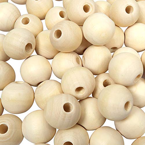 TOAOB 18mm 100 Stück Holzperlen Runde Natürliche Lose Spacer Perlen für DIY Schmuck Herstellung von TOAOB THE ONE AND ONLY BABY