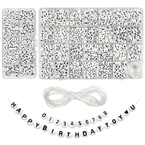 TOAOB 1940 Stück 4x7mm Weiß Rund Buchstabenperlen Schwarz Wort A bis Z mit Liebe Herz und Nummer 0 bis 9 Acryl Spacer Perlen für Schmuckherstellung TOAOB 1940 Stück 4x7mm Weiß Rund Buchstabenperlen Schwarz Wort A bis Z mit Liebe Herz und Nummer 0 bis 9 Acryl Spacer Perlen für Schmuckherstellung von TOAOB THE ONE AND ONLY BABY
