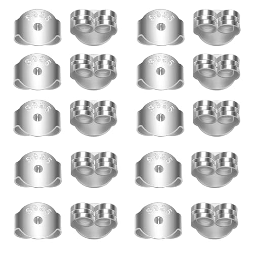 TOAOB 20 Paar 925 Sterling Silber Ohrring Stopper Ohrstecker Schmetterling Verschluss Ohrstopper Runde Forms 5 x 5.5 mm Loch 0.7 mm für Schmuckherstellung TOAOB 20 Paar 925 Sterling Silber Ohrring Stopper Ohrstecker Schmetterling Verschluss Ohrstopper Runde Forms 5 x 5.5 mm Loch 0.7 mm für Schmuckherstellung von TOAOB THE ONE AND ONLY BABY