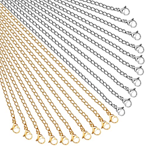 TOAOB 20 Stück Edelstahl Halskette 45cm Bordsteinketten mit Karabinerverschluss Gliederkette Silber Gold Edelstahlkette Mit Hummerverschlüssen Bulk Schlangenkette für Schmuckherstellung Handwerk TOAOB 20 Stück Edelstahl Halskette 45cm Bordsteinketten mit Karabinerverschluss Gliederkette Silber Gold Edelstahlkette Mit Hummerverschlüssen Bulk Schlangenkette für Schmuckherstellung Handwerk von TOAOB THE ONE AND ONLY BABY
