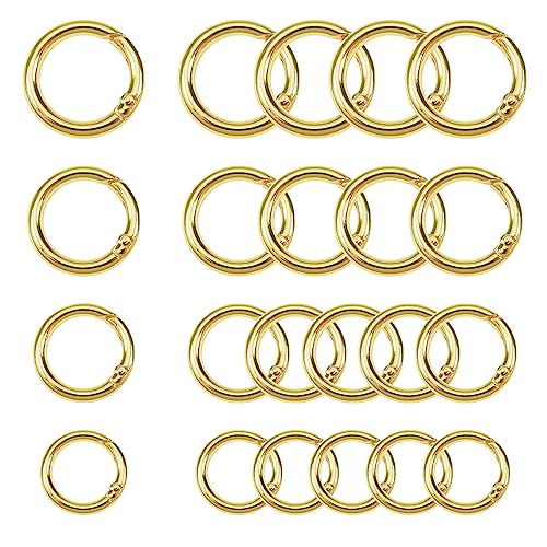 TOAOB 20 Stück Karabinerring mit Federöffnung 20mm 25mm 30mm 35mm Ring Karabiner Rund O Ringe Zinklegierung Gold DIY Zubehör für Schlüsselanhänger Halter Taschen Geldbörsen Tragetaschen von TOAOB THE ONE AND ONLY BABY