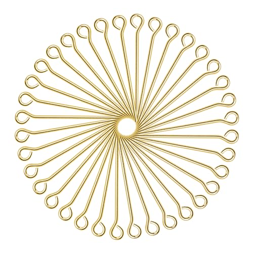 TOAOB 200 Stück 24mm Golden Messing Kettelstifte Nietstifte mit Öse für Ohrring Schmuckherstellung TOAOB 200 Stück 24mm Golden Messing Kettelstifte Nietstifte mit Öse für Ohrring Schmuckherstellung von TOAOB THE ONE AND ONLY BABY