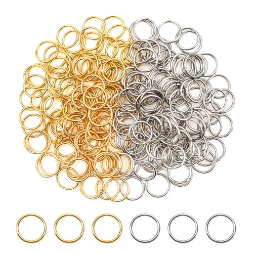 TOAOB 200 Stück Jump Ringe Spaltringe 12 mm Edelstahl Stahlfarbe und Gold Sprungringe Offene Biegeringe Verbindungsringe für DIY Schmuckherstellung Halsketten Armband Schlüsselanhänger TOAOB 200 Stück Jump Ringe Spaltringe 12 mm Edelstahl Stahlfarbe und Gold Sprungringe Offene Biegeringe Verbindungsringe für DIY Schmuckherstellung Halsketten Armband Schlüsselanhänger von TOAOB THE ONE AND ONLY BABY