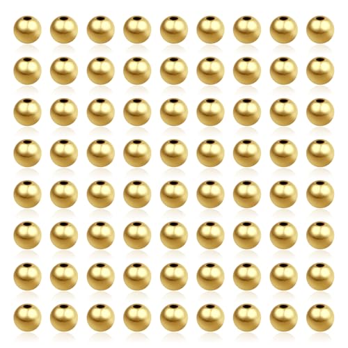 TOAOB 200 Stück Metall Abstandsperlen Messing 18K Vergoldet 3mm Distanzperlen Quetschperlen Gold für Schmuck Armbänder Halskette DIY Handwerk von TOAOB THE ONE AND ONLY BABY