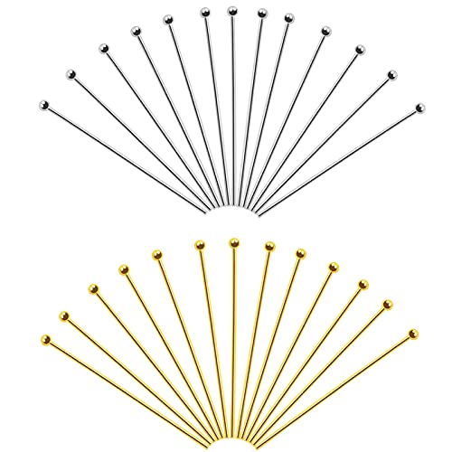 TOAOB 200 Stück Nietstifte 45 mm Kugelkopfstifte Gold Und Silber Kopfstifte Metall Schmuckstifte Headpins Kettelstifte Schmuck Zubehör für Ohrring Halsketten Schmuckherstellung Anhänger von TOAOB THE ONE AND ONLY BABY