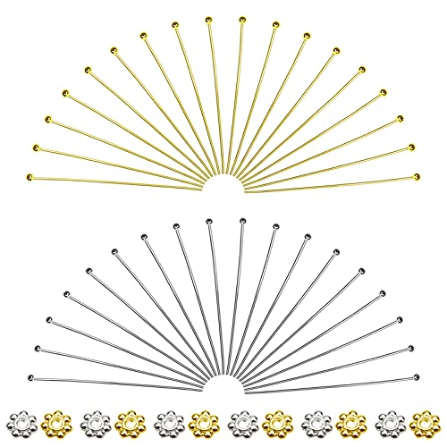 TOAOB 200 Stück Silberton Golden Kupfer Nietstifte Kugelkopf 50mm mit 200 Stück Metall Blütenblattförmige Abstandsperlen für Ohrring Schmuckherstellung TOAOB 200 Stück Silberton Golden Kupfer Nietstifte Kugelkopf 50mm mit 200 Stück Metall Blütenblattförmige Abstandsperlen für Ohrring Schmuckherstellung von TOAOB THE ONE AND ONLY BABY