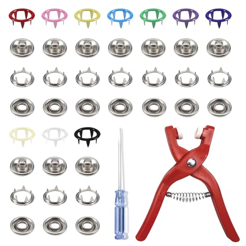 TOAOB 200set Edelstahl Druckknöpfe mit Zange 9.5mm Druckknöpfe Ohne Nähen 10 Farben Feste Knöpfe Werkzeug Jersey Druckknopf für DIY Sewing Craft Basteln Kleidung Taschen Handgemaakt Kleding Repareren TOAOB 200set Edelstahl Druckknöpfe mit Zange 9.5mm Druckknöpfe Ohne Nähen 10 Farben Feste Knöpfe Werkzeug Jersey Druckknopf für DIY Sewing Craft Basteln Kleidung Taschen Handgemaakt Kleding Repareren von TOAOB THE ONE AND ONLY BABY