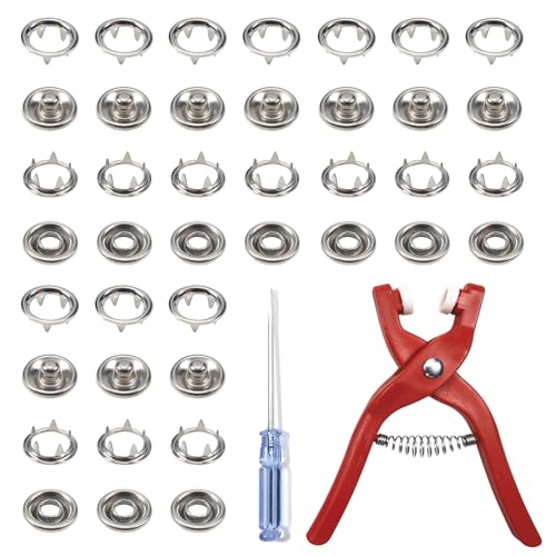 TOAOB 200set Edelstahl Druckknöpfe mit Zange 9.5mm Druckknöpfe Ohne Nähen Silber Feste Knöpfe Werkzeug Jersey Druckknopf für DIY Sewing Craft Basteln Kleidung Taschen Handgemaakt Kleding Repareren von TOAOB THE ONE AND ONLY BABY