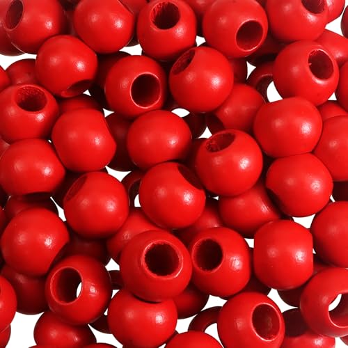 TOAOB 20mm 100 Stück Holzperlen Rot Großes Loch Runde Natürliche Holzperlen Basteln für DIY Handgefertigte Dekorationen Schmuck Handwerk Machen TOAOB 20mm 100 Stück Holzperlen Rot Großes Loch Runde Natürliche Holzperlen Basteln für DIY Handgefertigte Dekorationen Schmuck Handwerk Machen von TOAOB THE ONE AND ONLY BABY