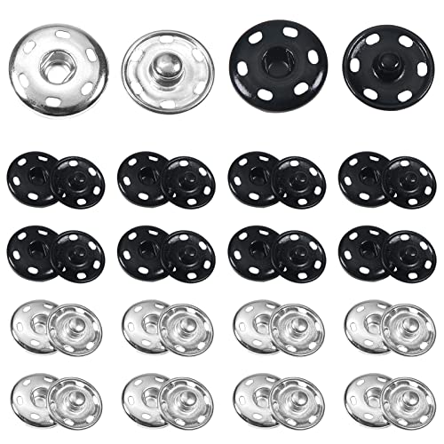 TOAOB 24 Sätze Druckknöpfe zum Annähen 21 mm Metall Druck knöpfe Schwarz Silber für Geldbörse Handtasche Kleidung Nähen Handwerk DIY Lieferung von TOAOB THE ONE AND ONLY BABY