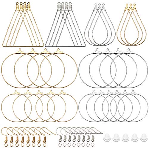 TOAOB 280 Stück Ohrring Hoop Metall Platin Ton K Gold Ohrring Perlen Creolen Runde Tropfenform Dreieckige und Ohrhaken Kunststoff Ohrstöpsel für Schmuckherstellung TOAOB 280 Stück Ohrring Hoop Metall Platin Ton K Gold Ohrring Perlen Creolen Runde Tropfenform Dreieckige und Ohrhaken Kunststoff Ohrstöpsel für Schmuckherstellung von TOAOB THE ONE AND ONLY BABY