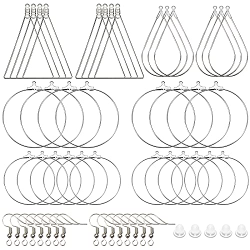 TOAOB 280 Stück Ohrring Hoop Metall Platin Ton Perlen Creolen Runde Tropfenform Dreieckige und Ohrhaken Kunststoff Ohrstöpsel für Schmuckherstellung von TOAOB THE ONE AND ONLY BABY