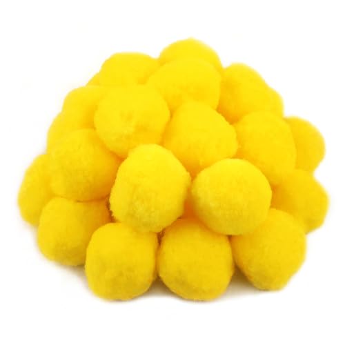 TOAOB 30 Stück Pompons zum Basteln Groß 5 cm Gelb Pompom Flauschigen Plüsch set Bälle Kunst Bommel für Dekorieren Verzieren Nähen DIY Lustige Kreativen Handwerk von TOAOB THE ONE AND ONLY BABY