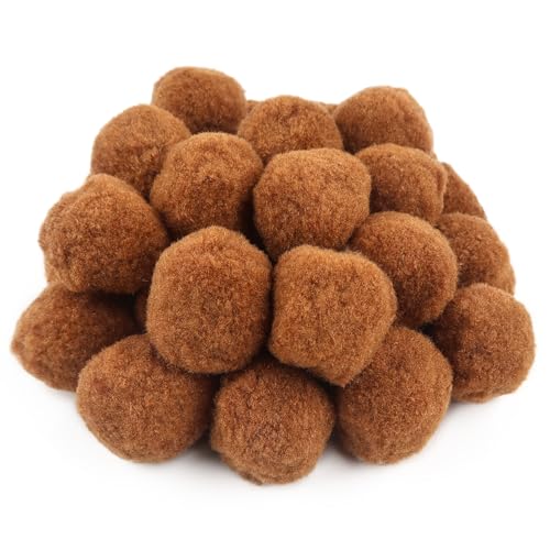 TOAOB 30 Stück Pompons zum Basteln Groß 5 cm Kaffeefarbe Pompom Flauschigen Plüsch set Bälle Kunst Bommel für Dekorieren Verzieren Nähen DIY Lustige Kreativen Handwerk von TOAOB THE ONE AND ONLY BABY