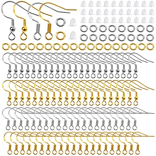 TOAOB 300 Stück 16x18mm 18x20mm Silberton Golden Kupfer Versilbert Ohrring Haken Ohrhaken mit Plastik Ohrstopper und Metall Sprungring für Ohrringe Schmuckherstellung von TOAOB THE ONE AND ONLY BABY