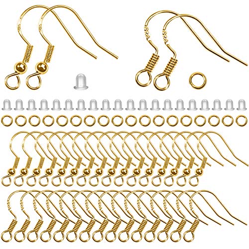 TOAOB 300 Stück Golden Kupfer Versilbert Ohrring Haken Ohrhaken 18x17mm 18x20mm mit Plastik Ohrstopper und Metall Sprungring für Ohrringe Schmuckherstellung TOAOB 300 Stück Golden Kupfer Versilbert Ohrring Haken Ohrhaken 18x17mm 18x20mm mit Plastik Ohrstopper und Metall Sprungring für Ohrringe Schmuckherstellung von TOAOB THE ONE AND ONLY BABY