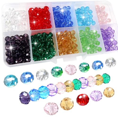 TOAOB 300 Stück Kristallperlen facettiert bunt transparent Glasperlen 6 x 6 mm Perlen für Schmuckherstellung Armbänder Halsketten Modeschmuck DIY TOAOB 300 Stück Kristallperlen facettiert bunt transparent Glasperlen 6 x 6 mm Perlen für Schmuckherstellung Armbänder Halsketten Modeschmuck DIY von TOAOB THE ONE AND ONLY BABY