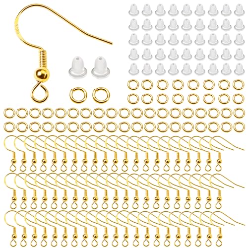 TOAOB 300 Stück Ohrringe Selber Machen Set Gold mit 925 Versilbert Silber Ohrhaken Ohrring Verschlüsse und Biegeringe Schmuck Basteln Zubehör für DIY Ohrhänger Schmuckherstellung TOAOB 300 Stück Ohrringe Selber Machen Set Gold mit 925 Versilbert Silber Ohrhaken Ohrring Verschlüsse und Biegeringe Schmuck Basteln Zubehör für DIY Ohrhänger Schmuckherstellung von TOAOB THE ONE AND ONLY BABY