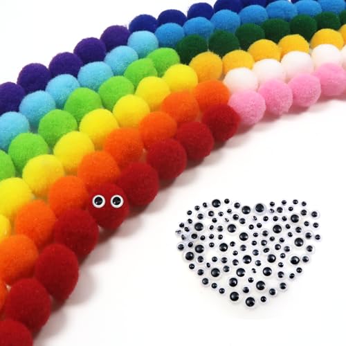 TOAOB 300 Stück Pompon 10 mm Bunte Kleine Pompons zum Basteln Flauschigen Plüsch Bälle Bommeln mit Selbstklebend Wackelaugen für Lustige DIY Kreative Handwerk TOAOB 300 Stück Pompon 10 mm Bunte Kleine Pompons zum Basteln Flauschigen Plüsch Bälle Bommeln mit Selbstklebend Wackelaugen für Lustige DIY Kreative Handwerk von TOAOB THE ONE AND ONLY BABY