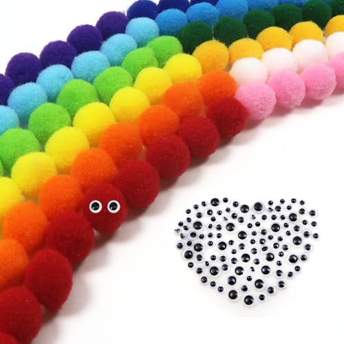 TOAOB 300 Stück Pompon 15 mm Bunte Kleine Pompons zum Basteln Flauschigen Plüsch Bälle Bommeln mit Selbstklebend Wackelaugen für Lustige DIY Kreative Handwerk TOAOB 300 Stück Pompon 15 mm Bunte Kleine Pompons zum Basteln Flauschigen Plüsch Bälle Bommeln mit Selbstklebend Wackelaugen für Lustige DIY Kreative Handwerk von TOAOB THE ONE AND ONLY BABY