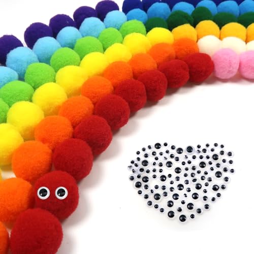 TOAOB 300 Stück Pompon 20 mm Bunte Kleine Pompons zum Basteln Flauschigen Plüsch Bälle Bommeln mit Selbstklebend Wackelaugen für Lustige DIY Kreative Handwerk TOAOB 300 Stück Pompon 20 mm Bunte Kleine Pompons zum Basteln Flauschigen Plüsch Bälle Bommeln mit Selbstklebend Wackelaugen für Lustige DIY Kreative Handwerk von TOAOB THE ONE AND ONLY BABY