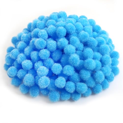 TOAOB 300 Stück Pompons 10 mm Klein Blau Pompom Flauschigen Plüsch set Bälle Kunst Bommel für Lustige DIY Kreative Handwerk von TOAOB THE ONE AND ONLY BABY