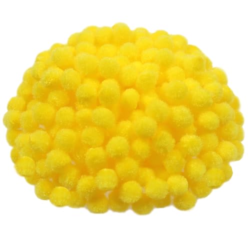TOAOB 300 Stück Pompons 10mm Klein Gelb Pompom Flauschigen Plüsch set Bälle Kunst Bommel für Lustige DIY Kreative Handwerk von TOAOB THE ONE AND ONLY BABY