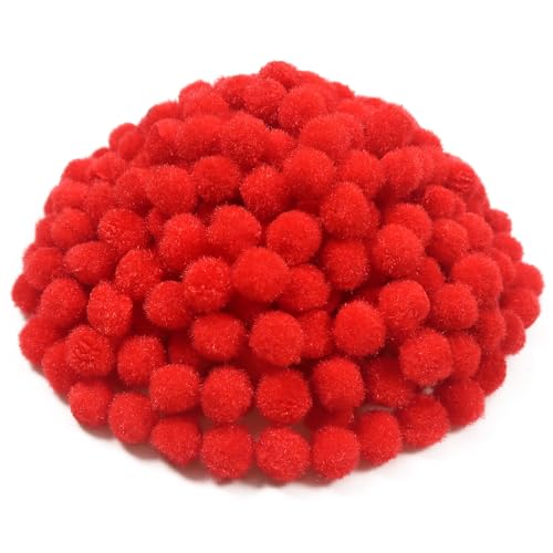 TOAOB 300 Stück Pompons 10mm Rot Klein Pompom Flauschigen Plüsch set Bälle Kunst Bommel für Lustige DIY Kreative Handwerk von TOAOB THE ONE AND ONLY BABY