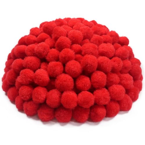 TOAOB 300 Stück Pompons 20mm Rot Pompom Flauschigen Plüsch Set Bälle Kunst Bommel für Lustige DIY Kreative Handwerk von TOAOB THE ONE AND ONLY BABY