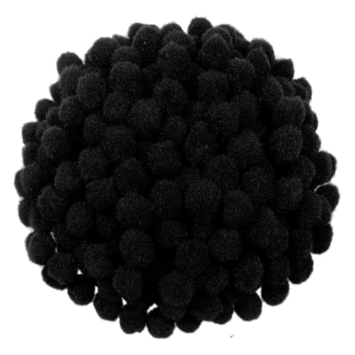 TOAOB 300 Stück Pompons 25mm Schwarz Pompom Flauschigen Plüsch Set Bälle Kunst Bommel für Lustige DIY Kreative Handwerk von TOAOB THE ONE AND ONLY BABY