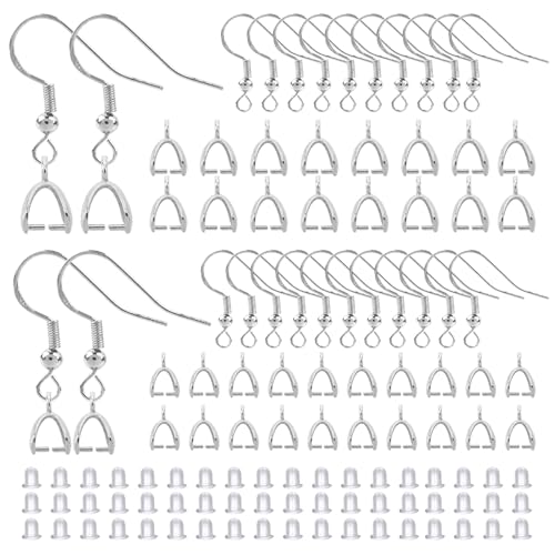 TOAOB 320 Stück Ohrringe Selber Machen 925 Silber Ohrhänger Ohrhaken Ohrring Haken Ohrhaken Ohrringe Zubehör mit Anhängerschlaufe und Silikon Ohrringe Verschlüsse für DIY Ohrhänger Schmuckherstellun TOAOB 320 Stück Ohrringe Selber Machen 925 Silber Ohrhänger Ohrhaken Ohrring Haken Ohrhaken Ohrringe Zubehör mit Anhängerschlaufe und Silikon Ohrringe Verschlüsse für DIY Ohrhänger Schmuckherstellun von TOAOB THE ONE AND ONLY BABY