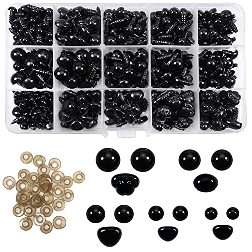 TOAOB 360 Stück Puppenaugen Sicherheitsaugen und Nasen 6 mm bis 12 mm Schwarz Kunststoff Bastel Augen mit Unterlegscheiben für Puppe Marionette TOAOB 360 Stück Puppenaugen Sicherheitsaugen und Nasen 6 mm bis 12 mm Schwarz Kunststoff Bastel Augen mit Unterlegscheiben für Puppe Marionette von TOAOB THE ONE AND ONLY BABY