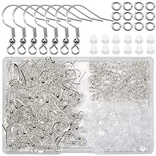 TOAOB 400 Stück 18x19mm Ohrhaken Silber Kupfer Versilbert Ohrring Haken mit Plastik Ohrstopper und Metall Sprungring für DIY Ohrhänger Schmuckherstellung TOAOB 400 Stück 18x19mm Ohrhaken Silber Kupfer Versilbert Ohrring Haken mit Plastik Ohrstopper und Metall Sprungring für DIY Ohrhänger Schmuckherstellung von TOAOB THE ONE AND ONLY BABY